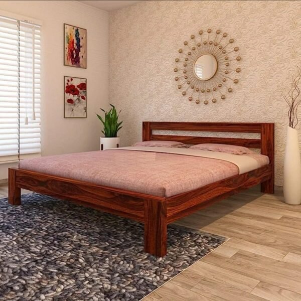 Sleepowell Furniture Sheesham Wood Wooden Cot Bed without Storage for Bed Room COD Facility Available