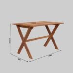 Sleepowell Sheesham Wood Wooden 4 Seater Corel Febric zebra Dining Set with 4 Chairs and One Table - Image 5