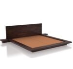Sleepowell Furniture Sheesham Wood Wooden Low Height Platform Bed with two Bedside tables - Image 4