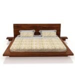 Sleepowell Furniture Sheesham Wood Wooden Low Height Platform Bed with two Bedside tables - Image 9
