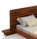 Sleepowell Furniture Sheesham Wood Wooden Low Height Platform Bed with two Bedside tables - Image 3