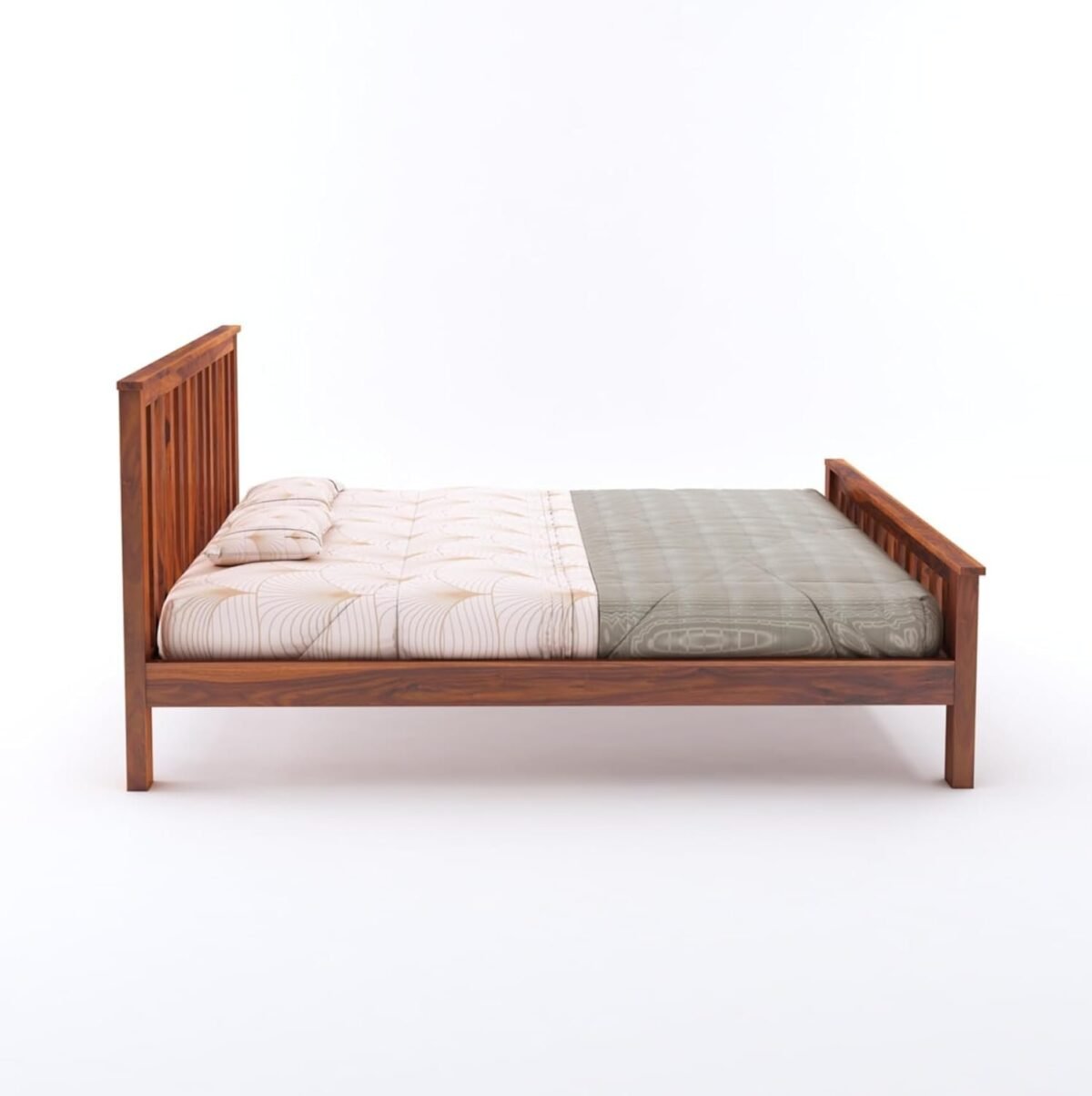 Sleepowell Furniture Sheesham Wood Wooden Cot HF Dandi Bed without Storage for Home and Hotel - Image 5