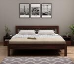 Sheesham Wood Wooden Cot Bed with Vertical Bar Headboard without Storage for Bedroom, Living Room and Hotel - Image 2