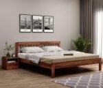 Sheesham Wood Wooden Cot Bed with Vertical Bar Headboard without Storage for Bedroom, Living Room and Hotel - Image 6